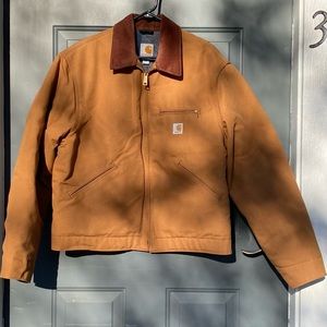 Vtg Carhartt Detroit Jacket Blanket Lined Mens Regular Large J001 BRN